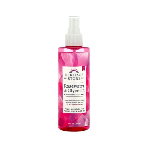 Heritage Store, Rosewater & Glycerin, Hydrating Facial Mist, 237 ml