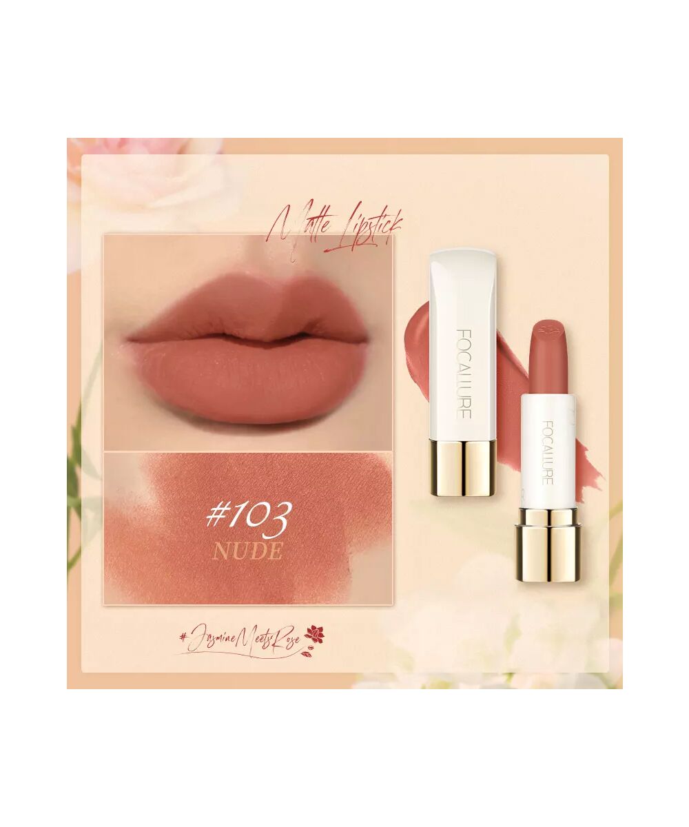 1 Focallure, Pure Matte Lipstick FA-203, 103 Nude, 3.7 G