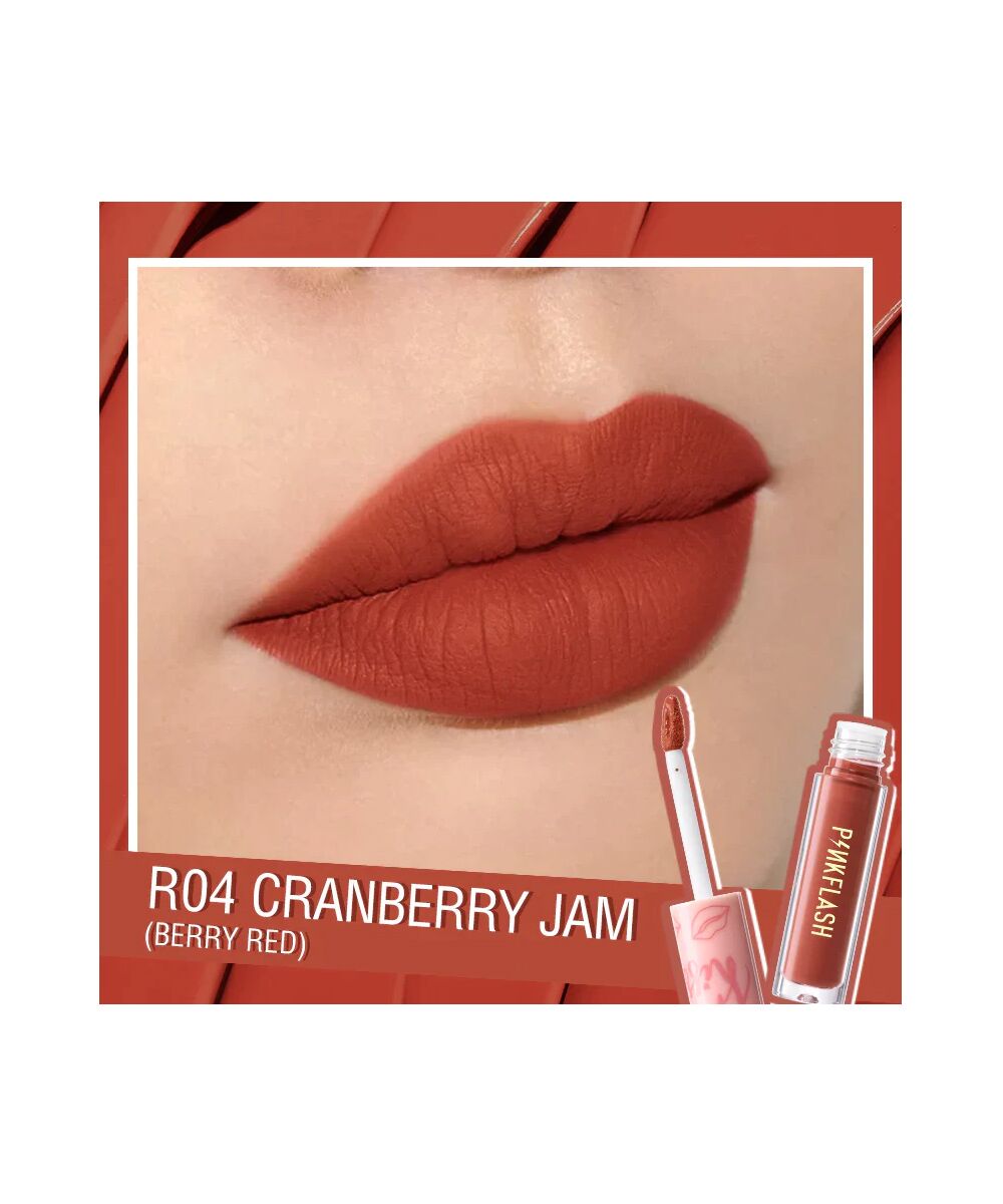 PinkFlash, Lasting Matte Lipcream PF-L01, R04 Cranberry Jam, 2.3 G Look ...